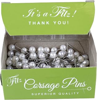 Reliant Ribbon Corp FT-MA1114-WH-U Petite Pins Pearl Round Box Rd Floral Accessories, 3/4 Inch X 100 Pieces, White