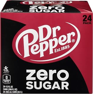Dr Pepper Soda Zero Sugar, 24 Pack