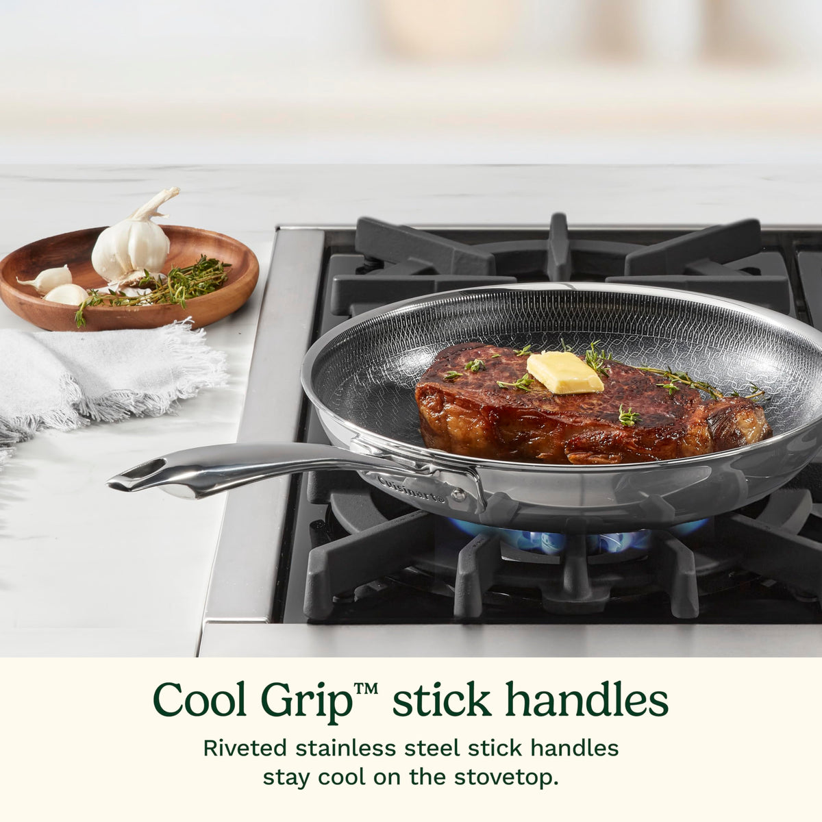 Skillet Set PurelySear Hybrid Tri-Ply Stainless Steel 6 Pc by Cuisinart – Assorted, Stainless Steel, Model FTPS22-6