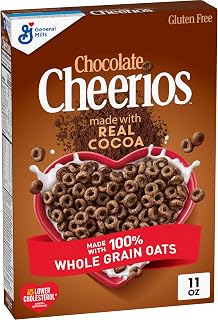 Chocolate Cheerios, Heart Healthy Gluten Free Breakfast Cereal, 11 oz | Real Cocoa & 100% Whole Grain Oats, Soluble Fiber for Cholesterol, 21g Whole Grain per Serving