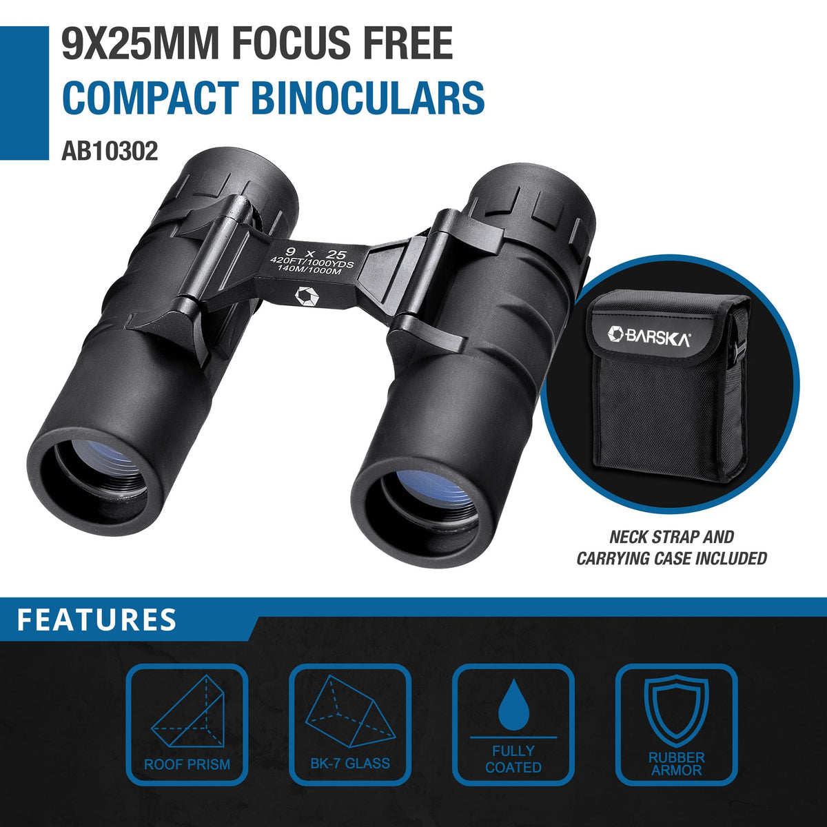 Barska Blue / One Size / 9x25 Binoculars