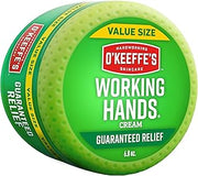 O'Keeffe's Working Hands Cream for Extreme Dryness, 6.8 oz Value Size | Repairing Skincare for Cracked, Dry Hands, Unscented, Hypoallergenic, & Non-Greasy