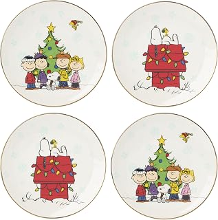 Lenox 899127 Peanuts Gang Accent Plates, Set Of 4, Assorted, Service For 4