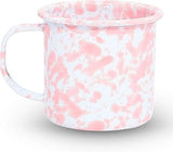 Crow Canyon Home Enamelware Mug, 12 Ounce, Pink/White Splatter (Single)