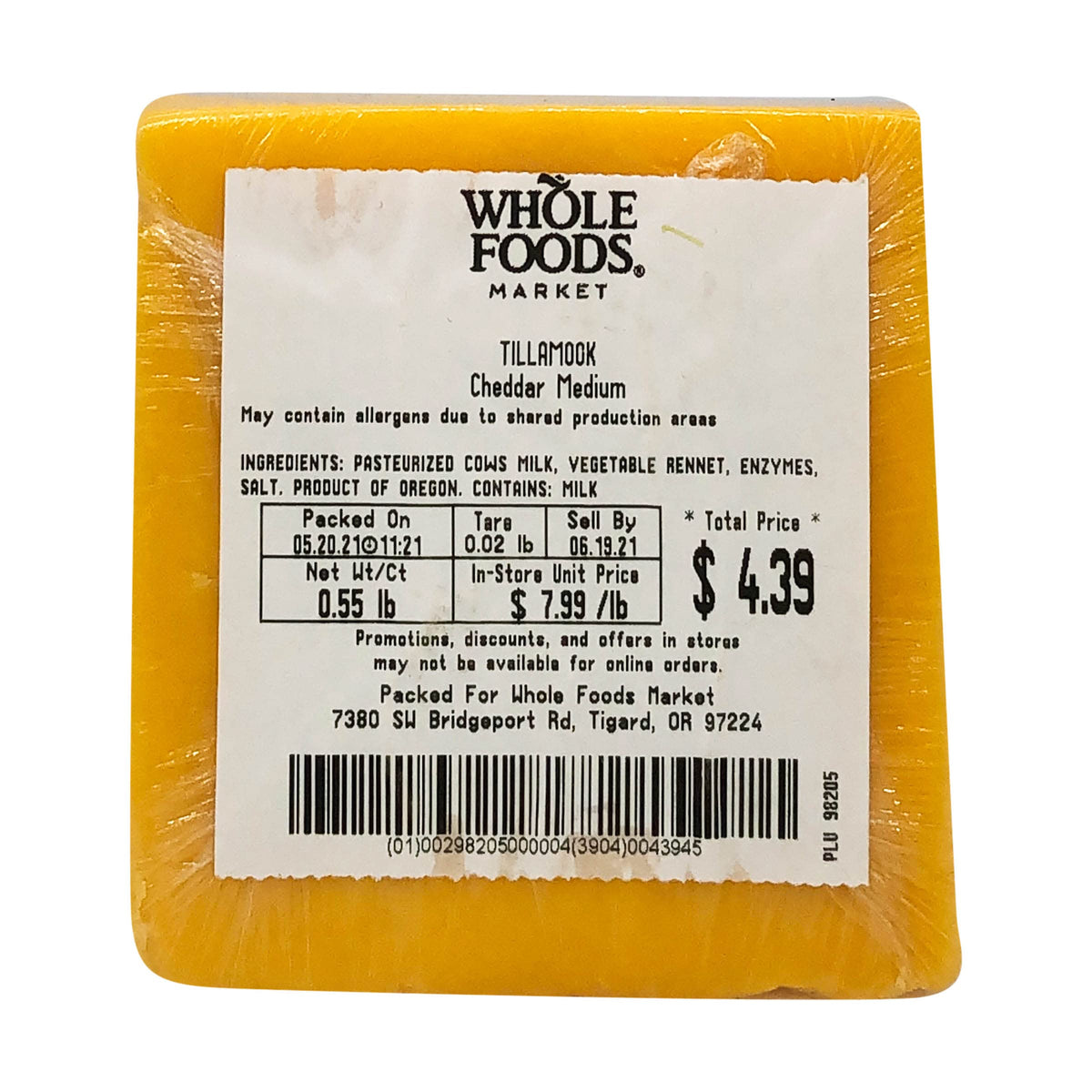 Cheddar Medium by Tillamook – 16 Ounce (Pack of 1), Model 0298205000004