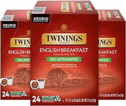 Twinings English Breakfast Tea K-Cups, Decaffeinated Black Tea - Lively and Refreshing Decaf Tea K-Cups for Keurig, 24 Count (Pack of 3)