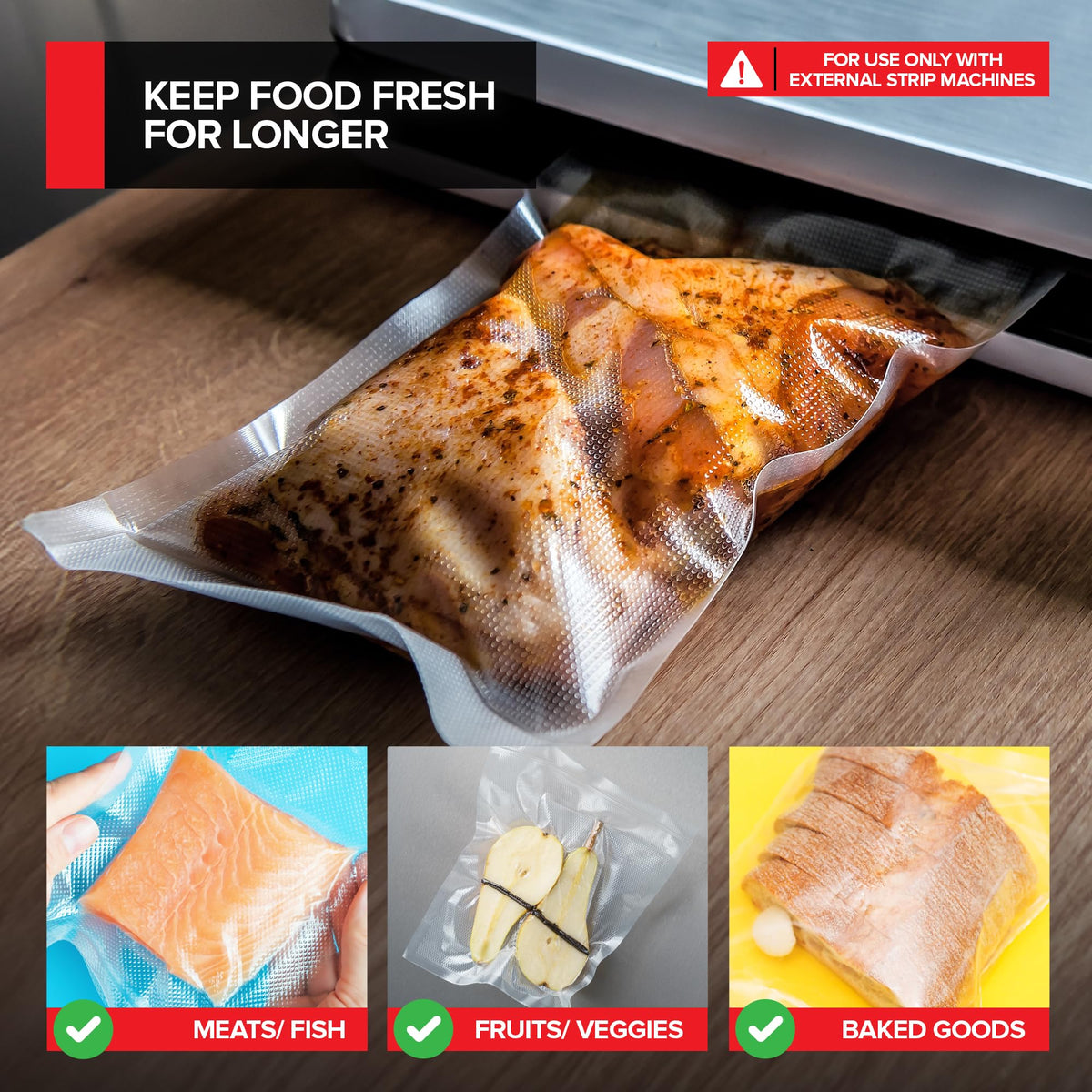 Stock Your Home 8 x 150 Inch / 1 Food Storage Bags