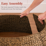 Best Choice Products Woven Tree Collar, 36 Inch Hyacinth Rattan, Chestnut