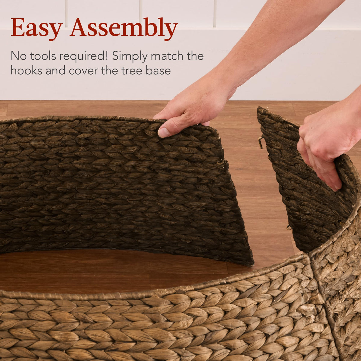 Best Choice Products Woven Tree Collar, 36 Inch Hyacinth Rattan, Chestnut