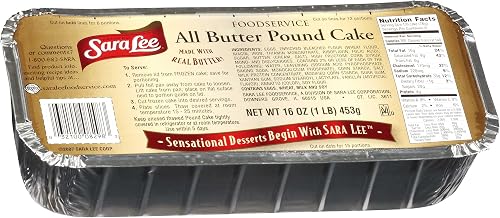 Sara Lee Large Pound Cake, 10 inch -- 12 per case.