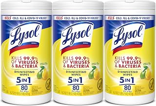 Lysol Disinfecting Wipes, Multi-Surface Cleaner, Lemon, 80 ct. (3 Pack)