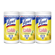 Disinfecting Wipes by Lysol – 80 Count (Pack of 3), Yellow Color, Pack of 3, Model 1920084251