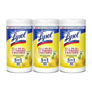 Disinfecting Wipes by Lysol – 80 Count (Pack of 3), Yellow Color, Pack of 3, Model 1920084251