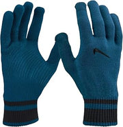 Nike Unisex Knit Tech & Grip Training Gloves 3.0 (1pair) – Touchscreen Compatible with Textured Grip Palm (Blue Force | Black (Stripe Cuff), Medium)
