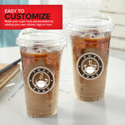 24 oz Clear Plastic Cups with Lids Disposable by Stock Your Home – 2 Pack Pack of 250, 24.0 ounces, Plastic, Clear, Pack of 500