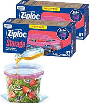Ziploc Gallon Food Storage Bags, 162 Total Bags (81 Count, 2-Pack)