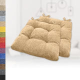 2er Set 80x80x15cm Cushions Comfortable Chair Pads with Ties Square Seat Cushions for Garden and Kitchen Soft Linen-Like Upholstery Perfect for Dining and Outdoor Use