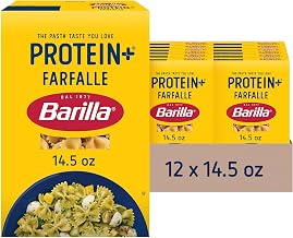 Barilla Protein+ (Plus) Farfalle Pasta, 14.5 Ounce (Pack of 12) - plant based - Made from Lentils, Chickpeas & Peas - Non-GMO, Kosher Certified