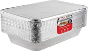 Aluminum Pans with Lids 21x13 Disposable Roasting Pans with Covers - 10 Foil Pans and 10 Foil Lids - Sturdy Catering Pans - Disposable Food Containers Great for Prepping Large