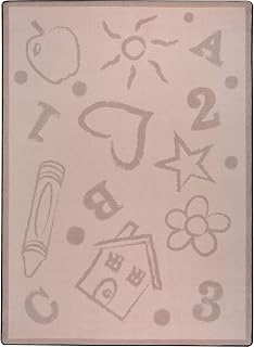 Joy Carpets Playful Patterns Kid's Art Children Area Rug, Beige