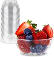 Stock Your Home 50 Count Elegant Plastic Bowls with Floral Design - 6oz Clear Single Serving Dessert Bowls for Catering