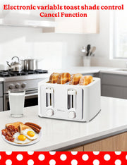 4-Slice Toaster by Betty Crocker – 4-Slice, Plastic, White, Model BC-5635W
