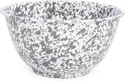 Crow Canyon Home Enamelware Salad Bowl, 5 quart, Grey/White Splatter