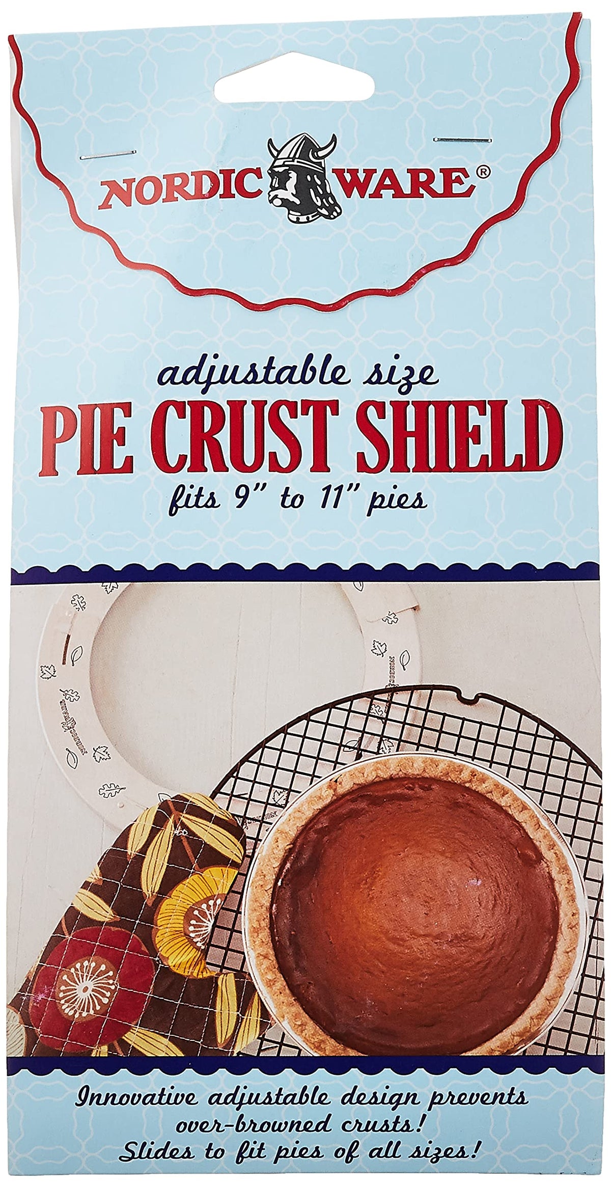 Nordic Ware (Pack of 6) / Adjustable Pie Shield / Metal Baking & Cookie Sheets