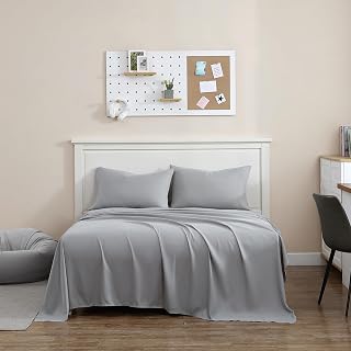 1888 Mills Queen Sheet Set – 4 Piece Bedding – Soft and Shrinkage Resistant Deep Pockets True Classic Bed Sheet Set (Gray, Queen)