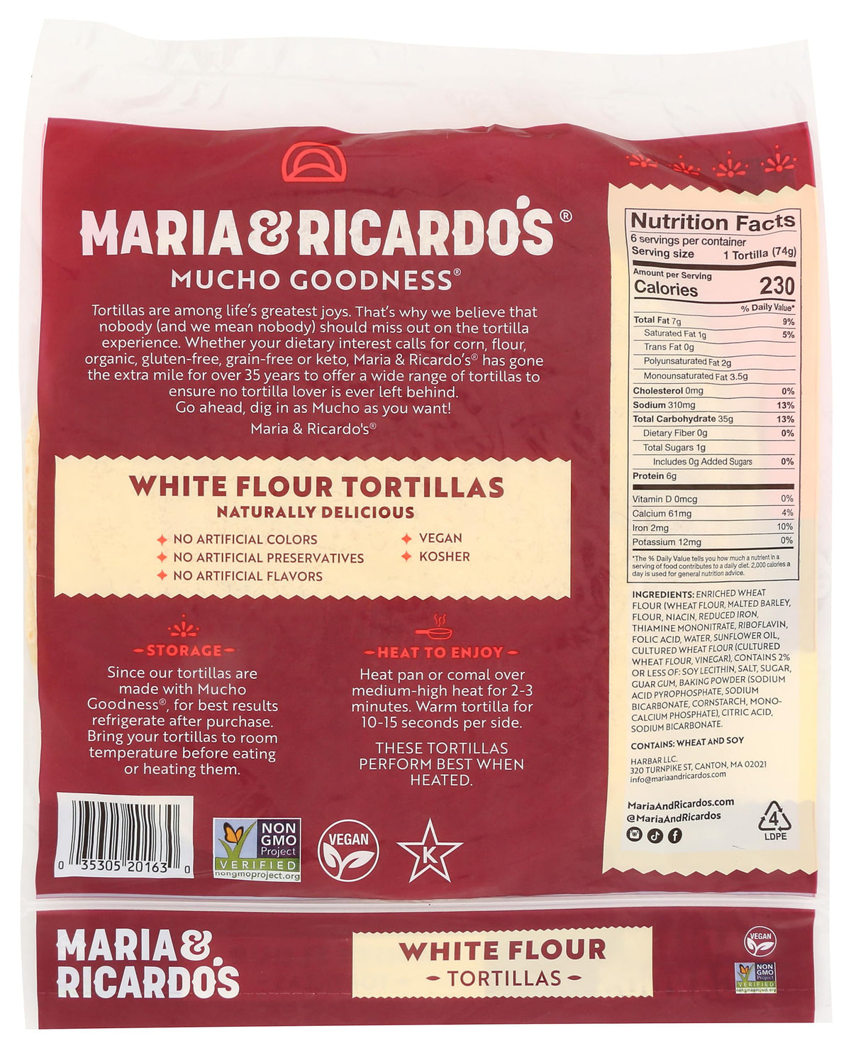 MARIA AND RICARDO'S 15.7 Ounce (Pack of 1) / 1 Tortillas