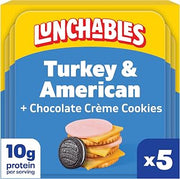 Lunchables 5 ct, Turkey & American with Choc Creme Cookies, 3.2 oz Trays