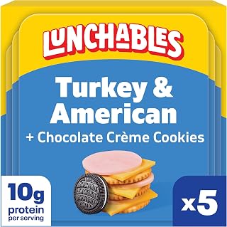 Lunchables 5 ct, Turkey & American with Choc Creme Cookies, 3.2 oz Trays