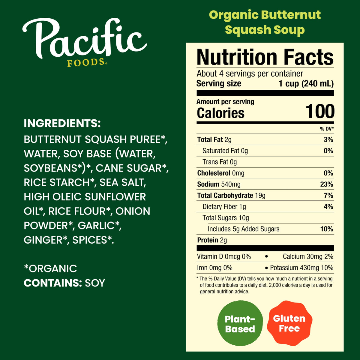 Organic Butternut Squash Soup by Pacific Foods – 32 Fl Oz (Pack of 12), Pack of 12