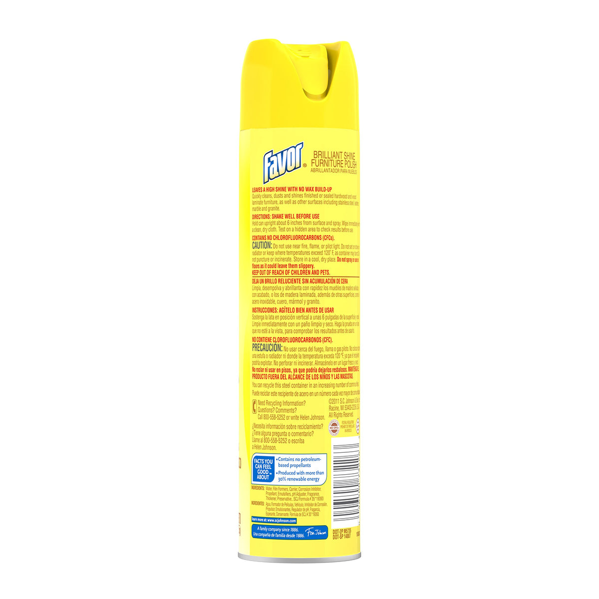 Favor Furniture Polish by Pledge – 9.7 Ounce (Pack of 6), Yellow, Pack of 6, Model 697836