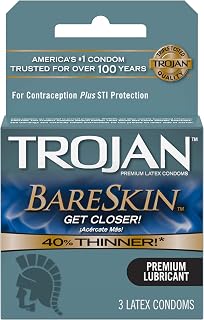 TROJAN BareSkin Sensitivity Premium Latex Condoms, 3 ea (Pack of 2)