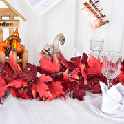 Lvydec Maple Leaf Fall Garland, 5.9 Feet Per Strand, Set of 2 in Dark Red