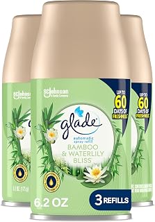 Glade Automatic Spray Refill, Air Freshener for Home and Bathroom, Bamboo & Waterlily Bliss, 6.2 Oz, 3 Count