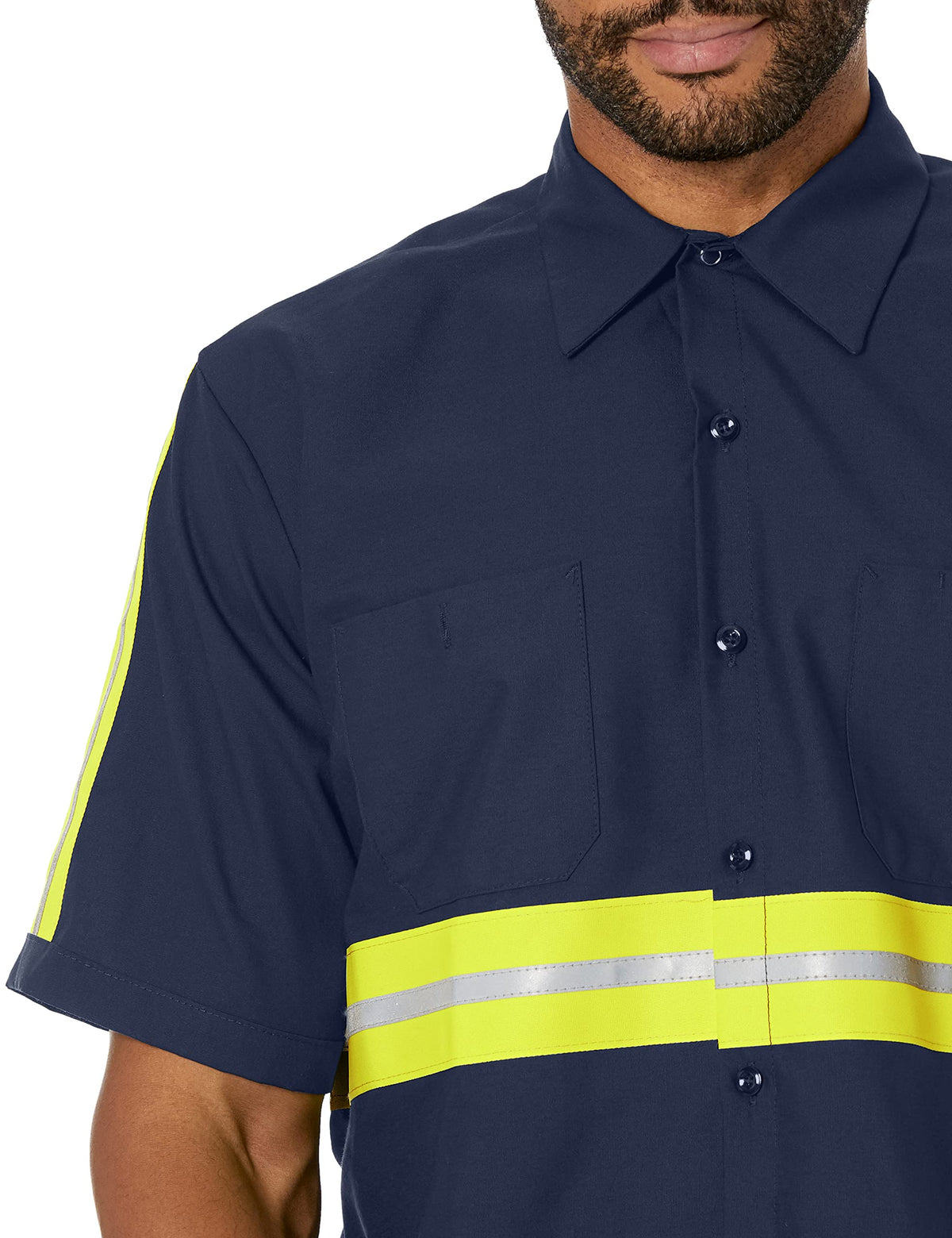 Red Kap Small / Navy With Yellow/Green Visibility Trim / standard Tops