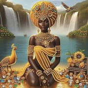 Lakeside Black Beauty Special Shaped 5D DIY Partial Drill Diamond Art Kit