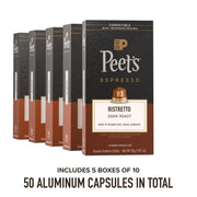 Peet's Coffee Ristretto / 10 Count (Pack of 5) / Ristretto (Intensity 10) Coffee Gifts