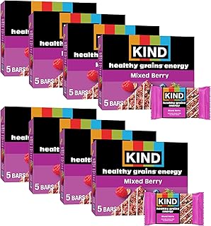 KIND Healthy Grains Energy Bars, Mixed Berry, Gluten Free, Healthy Snacks, 19g Whole Grains, 40 Count