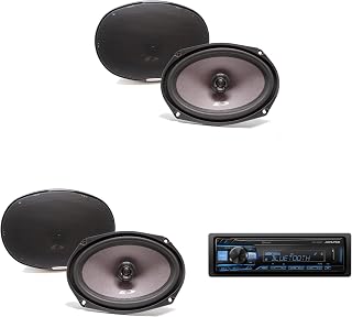 Alpine UTE-63BT Bluetooth® Multimedia Receiver (Does Not Play CDs) with 2 Pairs SXE-6926S 6x9 Coax Speakers