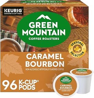 Green Mountain Coffee Roasters Caramel Bourbon Single-Serve Keurig K-Cup Pods, Flavored Coffee, 96 Count (4 Packs of 24)