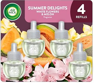 Air Wick Plug-In Scented Oil Refills, 4 Count, Summer Delights, Air Freshener, Essential Oils, Eco Friendly