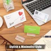 Blulu Acrylic Place Card Holders, 2 Inch Clear Stands with 3mm Slot, Set of 60