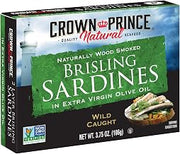Crown Prince Natural Two Layer Brisling Sardines in Extra Virgin Olive Oil, 3.75 Oz, 12 Pk