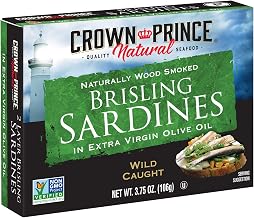 Crown Prince Natural Two Layer Brisling Sardines in Extra Virgin Olive Oil, 3.75 Oz, 12 Pk