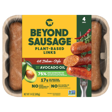 Alternative Meat Sausage Hot Italian, 14 Ounce by BEYOND MEAT – 14 Ounce (1-Pack), Reddish-orange