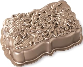 Nordic Ware Wildflower Loaf Pan, 6-Cup, Toffee