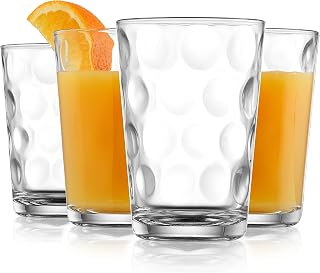 Pasabahce Home Essentials Juice Glasses Set Of 4 Water Tumbler Glasses Cups 7 oz Uses for Juice, Water, Cocktails, and more Beverages. Dishwasher safe…